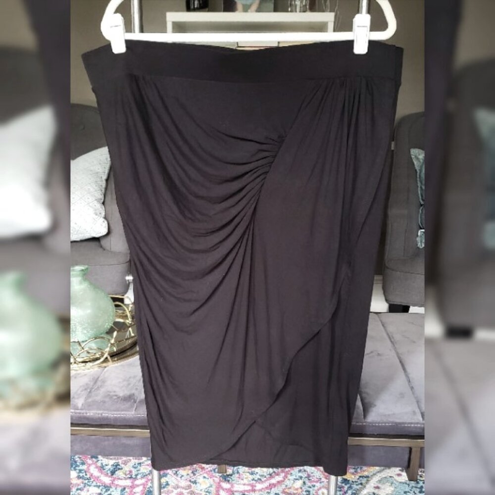 Torrid Draped Ruched Midi Skirt Size 2